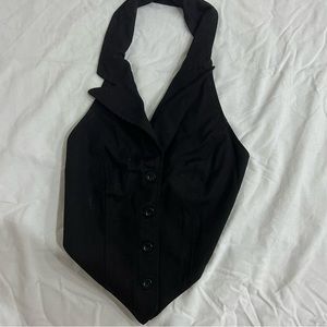 Edikted Suede corset vest black halter top